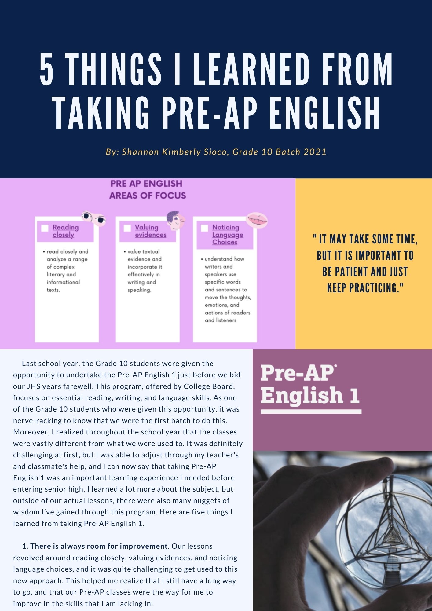 5 Things I Learned From Taking Pre Ap English 1