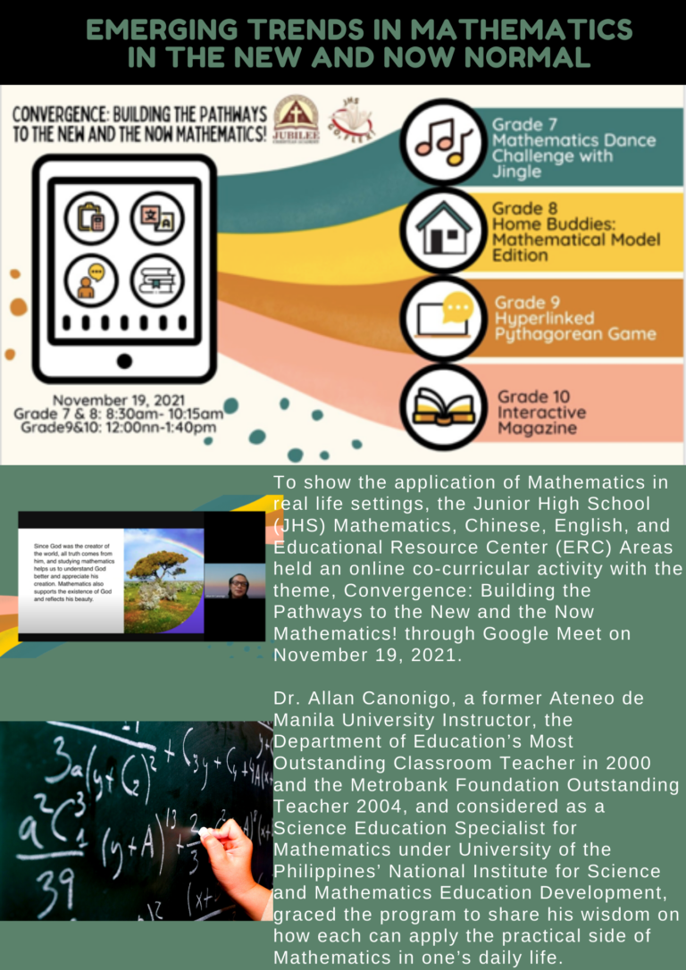 Emerging Trends in Mathematics in the New and Now Normal Jubilee
