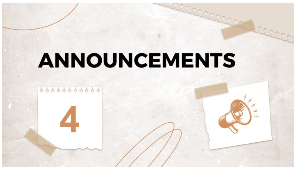 Announcements