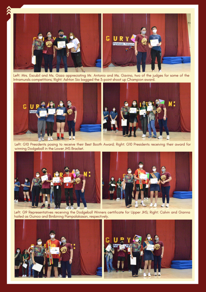 GURYON PATATAGIN, PALIPARIN! JHS Intramurals Winners Jubilee