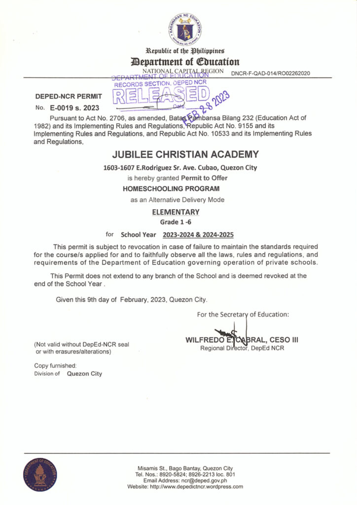 Elementary Homeschool Certificate 00