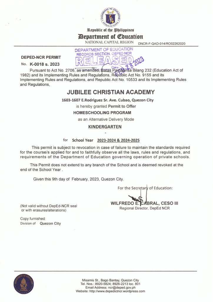 Kinder Homeschool Certificate 00
