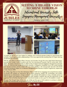Jhs News 06 International University Talk By Singapore Management University